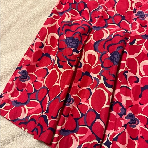 Lilly Pulitzer Silk Festiva Print Pleated Skirt Pink Floral Vintage Vtg - Picture 6 of 10